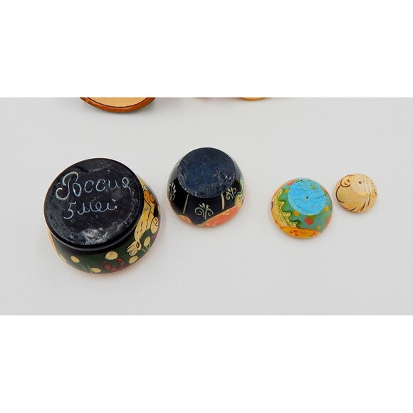 Russian Nesting Dolls Musical Family Cat Mouse Set of 5 Signed 2-1/4 Inch - Picture 8 of 10